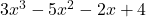  3x^3 - 5x^2 - 2x + 4 