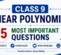 Class 9 Linear Polynomials 90x80