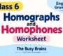 Class 6 Homographs and Homophones Worksheet 90x80