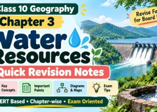 Class 10 Water Resources Revision Notes